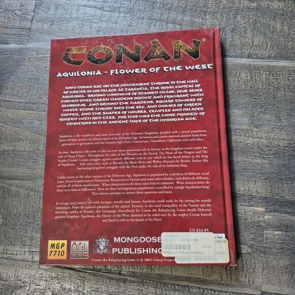 Vtg Mongoose Conan Aquilonia Flower of the West Roleplaying Hardcover Sourcebook - Picture 2 of 16